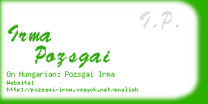 irma pozsgai business card